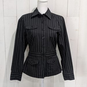 Vintage Jones NY Sport Pinstriped Defined Waist Blazer
